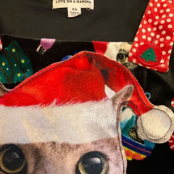 Christmas Coveralls! Velvet with Cat! XS. As seen on Gwen Stefani! - Picture 11 of 16